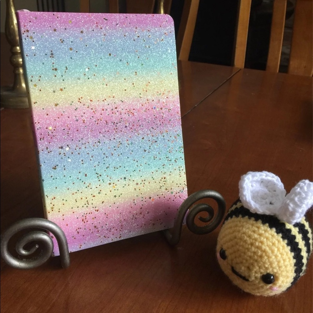 🍬A5 goth glittery pastel rainbow journal🍭